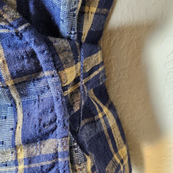 Madewell Sweetheart Wrap Top Plaid Tartan Puff Sleeve Blouse Cotton NG875 XS NWT - Picture 9 of 16